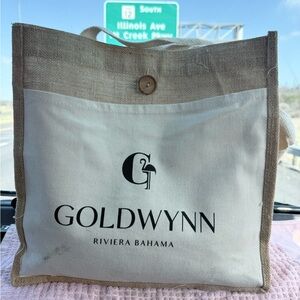 Riviera Bahama Tan and White Tote Bag